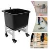 Black Plastic Mop Basin,Rectangular Floor Mop Sink With 4 Wheels Freestanding 40*40*50.5cm for Restaurants, Household