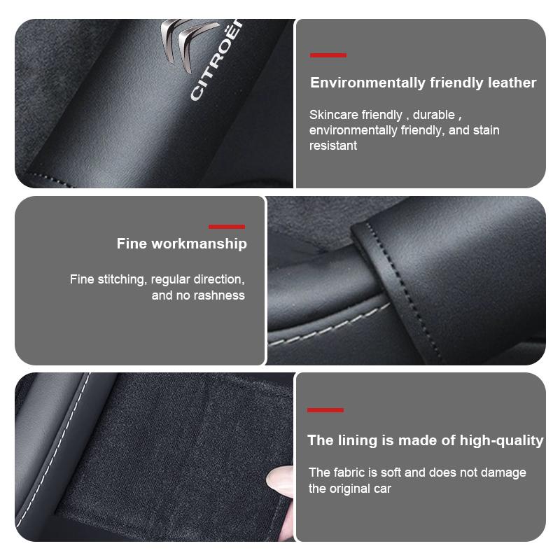 Car Door Handle Cover Armrest Protector Non-slip Leather Case For Citroen C4 C3 C5 C1 C2 C6 VTS C4L DS3 DS4 DS5 Grand Berlingo