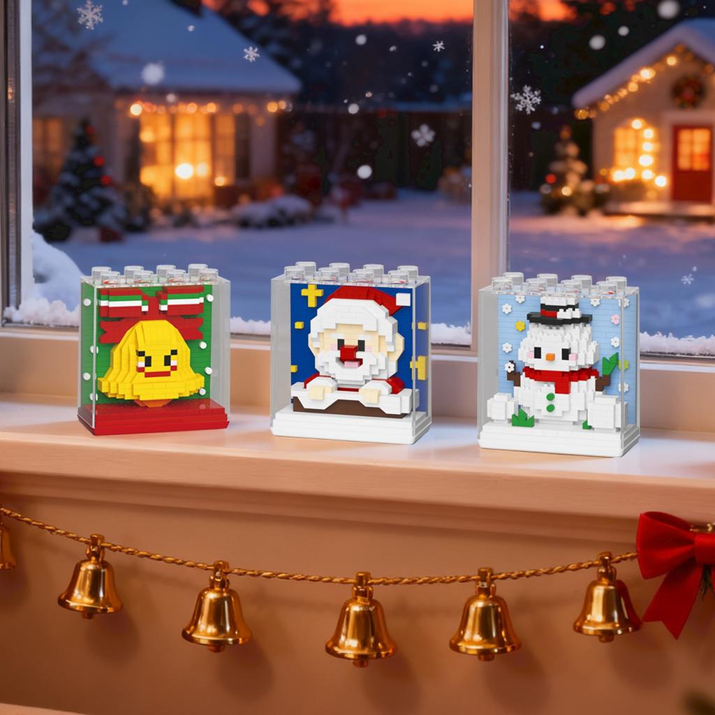Christmas Gift Box, Cartoon Dolls, Small ParticleBuilding Block Toys