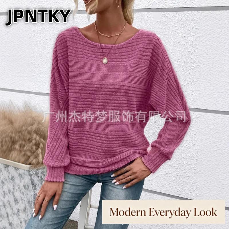JPNTKY Women's Fashion Casual O-Neck Long Sleeve Blouses & Shirts