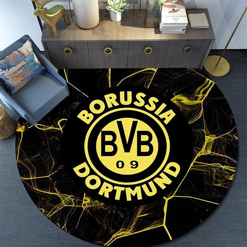 Borussia Dortmund,Round Area Rug,Carpet Rug for Living Room Bedroom Sofa Playroom Decor,Non-slip Floor Mat