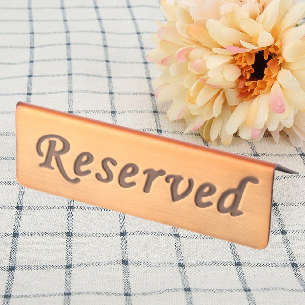 Elegant Reserved Seating Sign Bronze Finish Table Tent Card Reserved Table Sign  Bar Pub