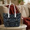 Gothic Bat Pattern Tote Bag Fashion Dark Style Casual Carry All Daily Shoulder Handbag