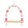 Parrot Swing Toy Colorful Wooden Beads Bells Birds Hanging Standing Toy for Parakeet