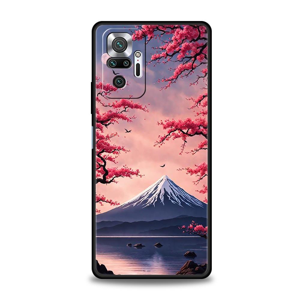 Japan Mount Fuji Painting Cherry Blossom Phone Case For Xiaomi Redmi Note 14 13 5G 10 11 12 Pro Plus 4G 14C 13C 12C 10C Cover