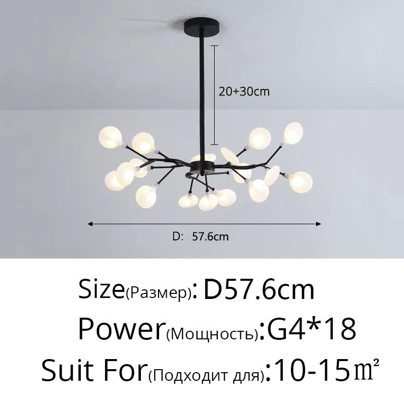 Nordic G4 Led Chandelier Lighting Modern Branch Pendant Light Living Room Gold / Black Art Decor Indoor Lighting(bulb NOT Included)