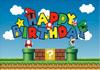Cartoon Super Mario Game Backdrop Happy Birthday Mushroom Coin Green Mountain Kids Boys Birthday Party Vinyl Photography Banner