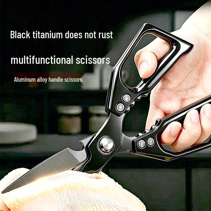 Multi-functional Kitchen Shears - Heavy-Duty Stainless Steel for Cutting Chicken Bones, Premium Food-Grade Large Size.