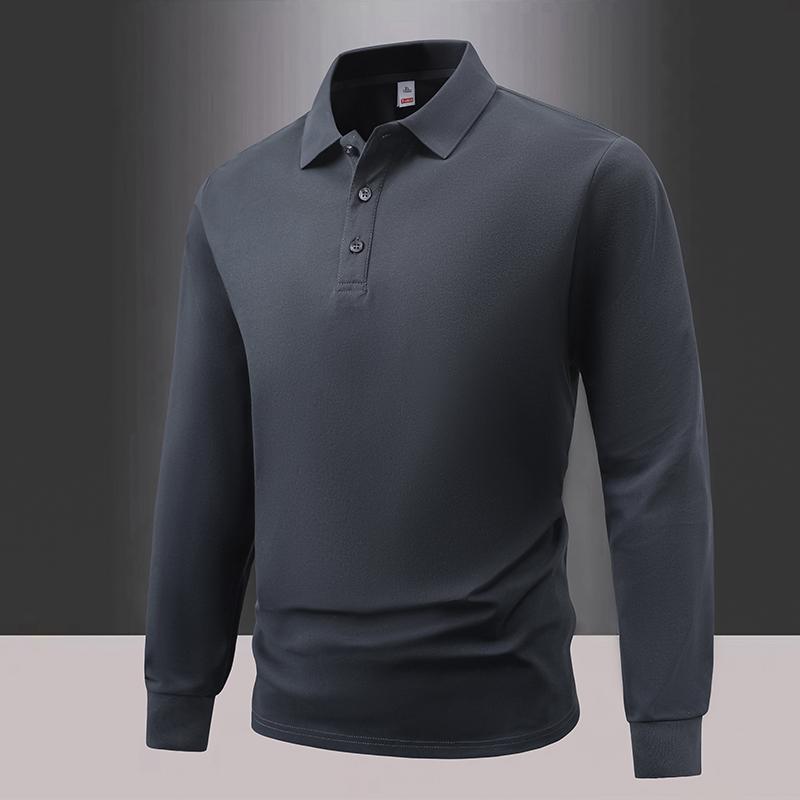Autumn Men'S Polo Shirts Casual Long Sleeve Men'S Solid Color Business Shirts Fashion Spring Streetwear Polo Collar T Shirt Men