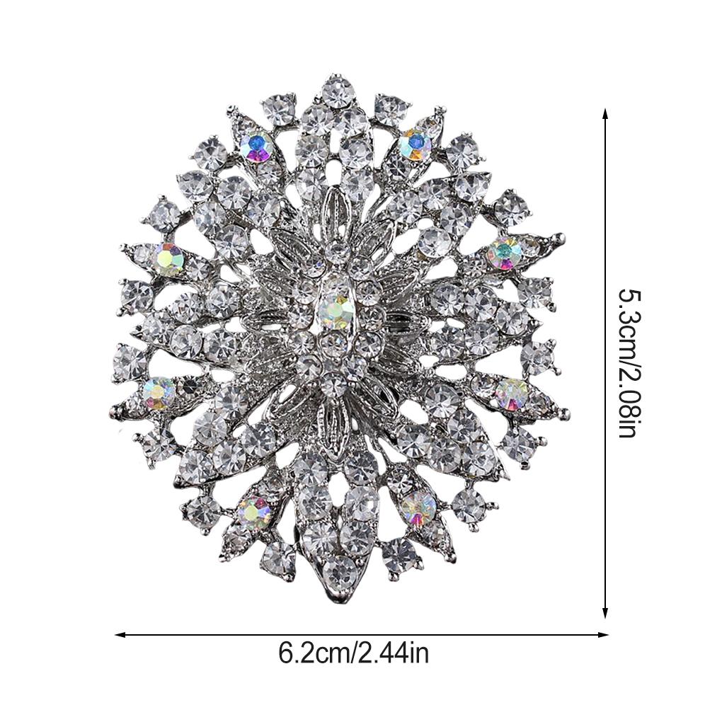 Women Brooch Party Holiday Crystal Sparkling Suit Jewelry Breastpin Fashion Girls Dressing Decoration Flower Exquisite