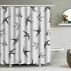 Swallow Printed Shower Curtain Waterproof Fabric Home Decor Bathroom Decoration 72 X 78 White Black
