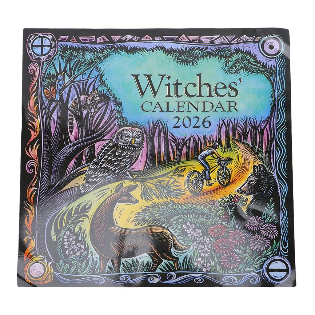 2026 Witches Calendar Coated Paper Astrological Witches Planner Calendar with Spells Rituals Moon Phases