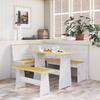 REINE 3 Pcs Dining Set Honey Brown White Solid Pine Wood
