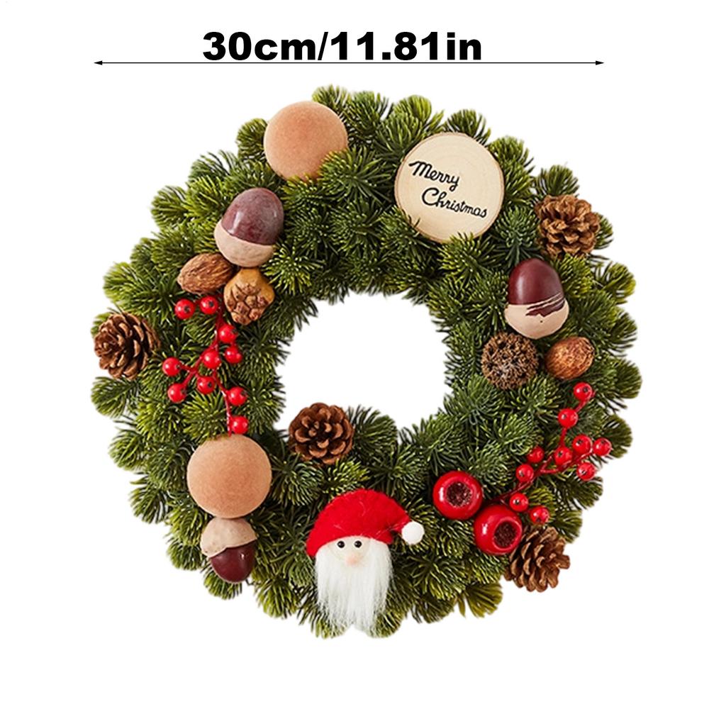 

Christmas Wreaths 11.81Inch Decoration Garland Pine Cones Holiday Wreaths For Porch Home Wall Halloween Winter Table Mantel зелёный