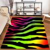 Rainbow Zebra Stripe Pattern Carpet, Modern Vibrant Colorful Decor Suitable for Use As an Anti-slip for Living Room Bedroom Sofas