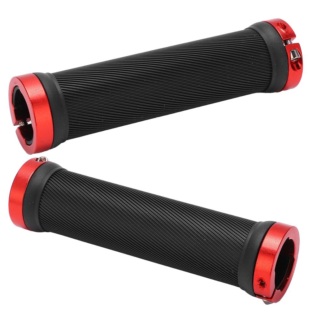 2pcs Bike Grips Rubber Anti Slip Handlebar with Plastic Covers for 22mm Road Mountain Replacement