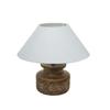 34.54 Cm Wood Table Lamp, Modern Base Fabric Lampshade for Home Office Cafe Restaurant, Carved Pot Bedroom, Dining Room, Inside Bed, Kitchen