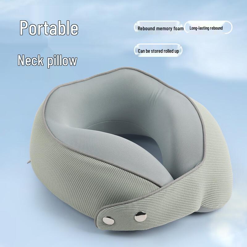 Milin Portable Inflatable U-shaped Travel Neck Pillow Single U-Pillow