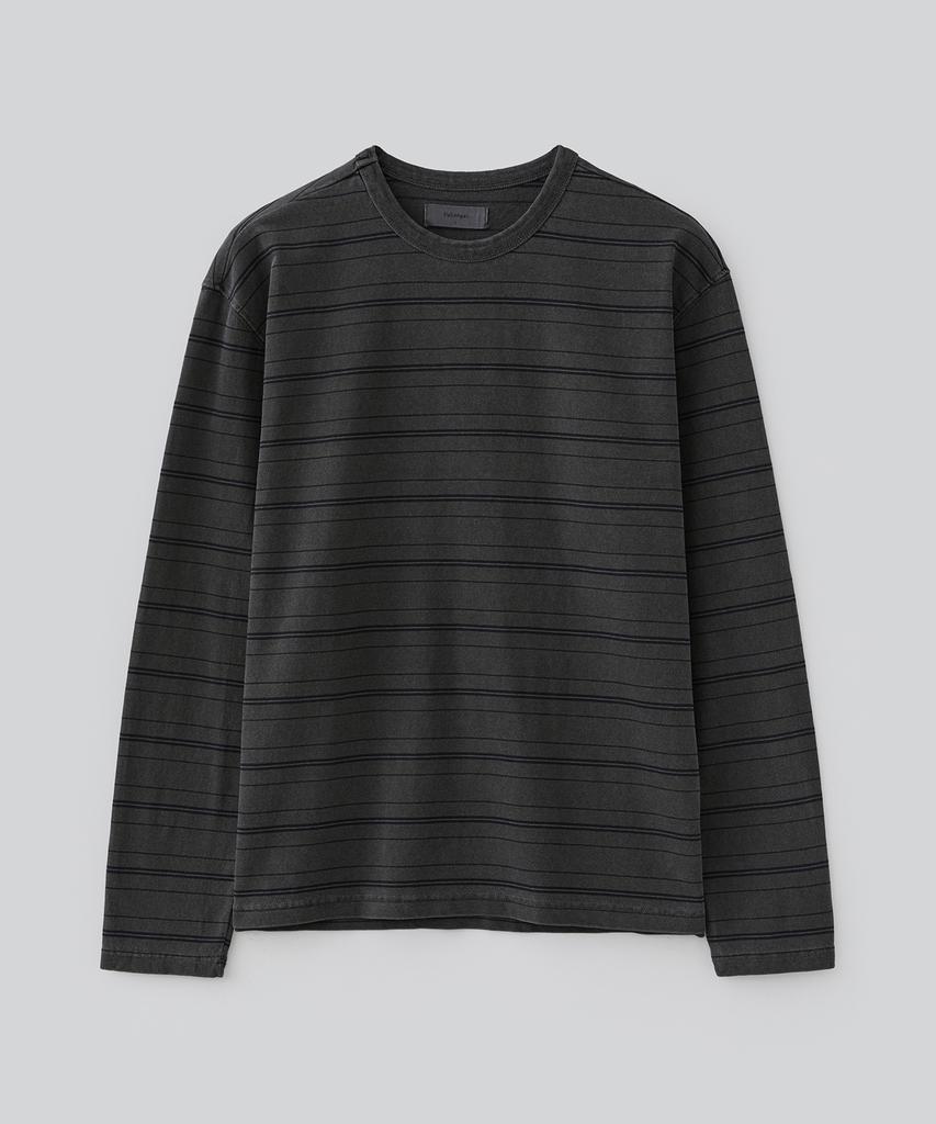Pabeulega Even Pigdye Stripe Long Sleeve (Charcoal)