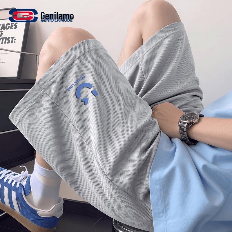 GENIOLAMODE Men s Summer Ice Silk Quick-Dry Athletic Shorts L