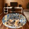 1PC Wolf Snowy Forest Office Round Area Rug, Under Office Chairs Bedroom Living Room Home Decor,Carpet for Office, -1110202
