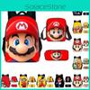 Super Mario Rucksack Schultasche mit Lunchtasche und Stiftemäppchen Hohe Kapazität Verschleißfest Atmungsaktiv