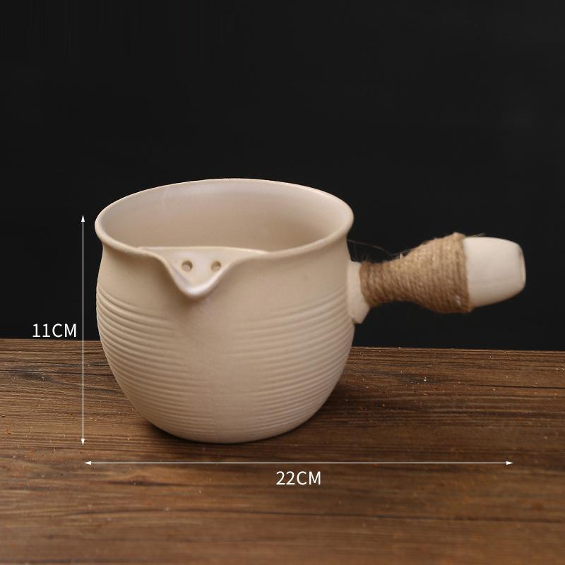 Ceramics Tea Pot With Side Handle for Milk, Coffee and Tea Making Home Breakfast Outdoor Camping BBQ Roasting Stove Set Teapot