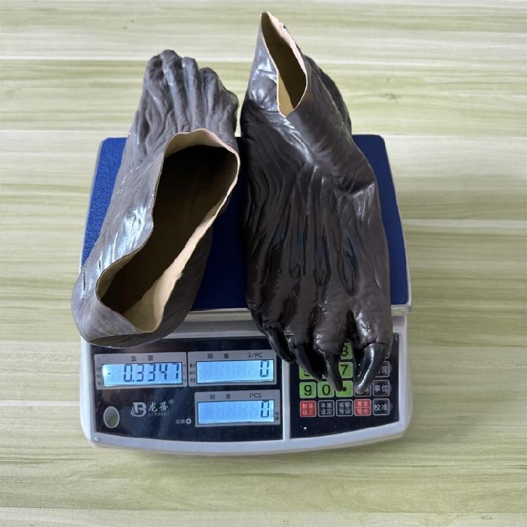 Werewolf Shoe Covers Latex Werewolf Hand/Foot Costume Halloween Werewolf Gloves