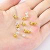 10Pcs Crimp End Bead Accessories 18K Gold Plated Clam Shell Bead Tip Crimp Ends Ball Chain Connector DIY Jewelry Making Supplies