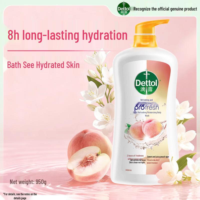 Dettol Refreshing Moisturizing Shower Gel - Sweet Peach Scent 950g