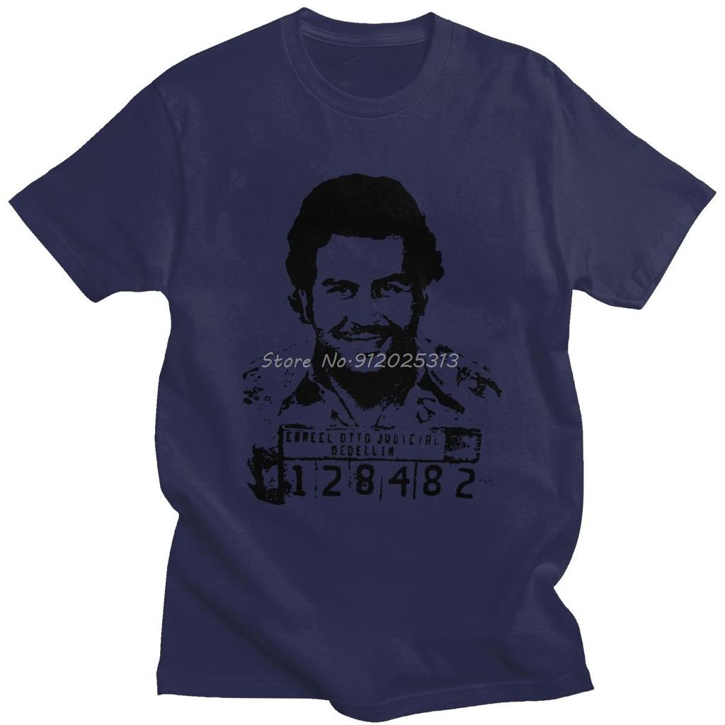 Pablo Escobar T-Shirt für Herren Baumwolle Stilvolles T-Shirt Rundhals Kurze Ärmel TV Narcos T-Shirt Slim Fit Kleidung