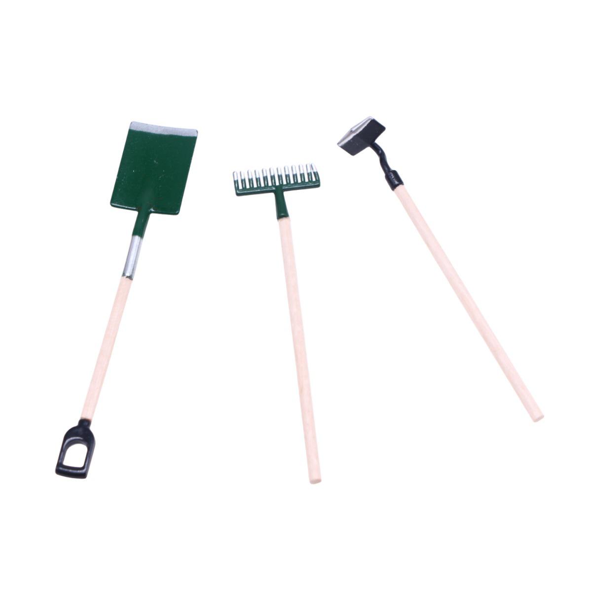 3-Piece Dollhouse Miniature Garden Tools Set