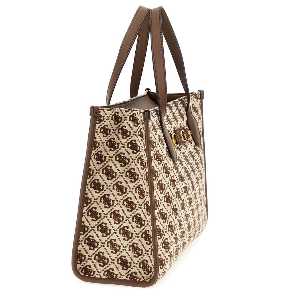 Ladies Bag IZZY 2 COMPARTMENT TOTE for Brown [GUESS] Women, Logo.