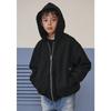 Black Waffle Hoodie Zip Up Aaa1jp01bk