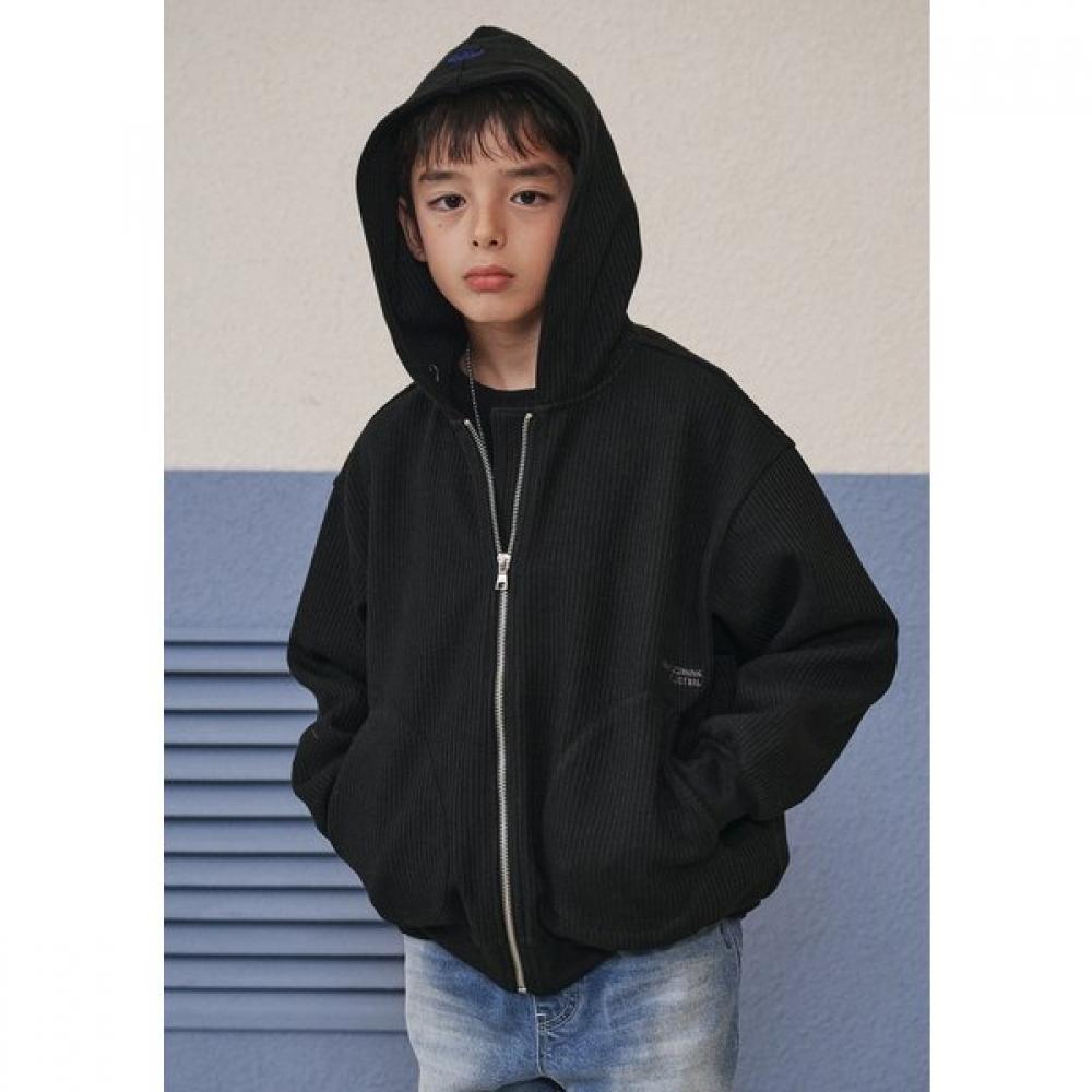 Bluetail Black Waffle Hoodie Zip Up Aaa1jp01bk Black/175