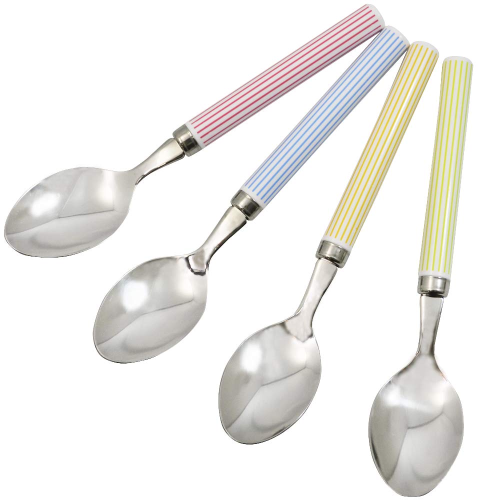 Kai Corporation KAI S Set of Stripe Made In FA5173 Spoons, Size, 4, Pattern, Japan,