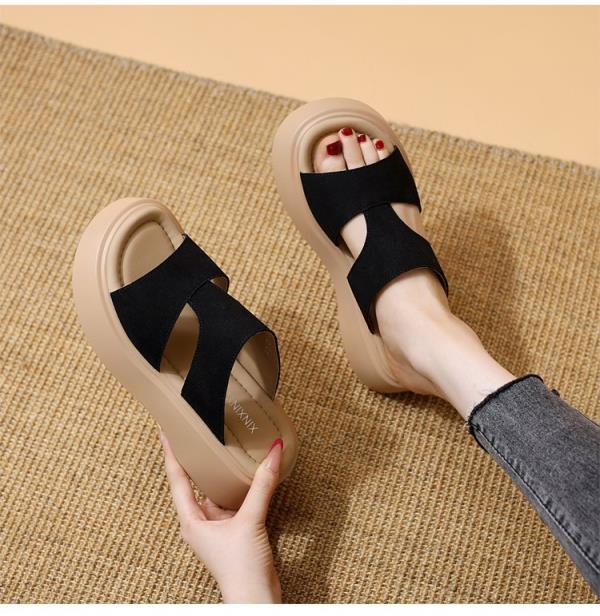 

Fashion Beach Shoes Slippers Casual Slipers Women Low Platform Slides Sabot Luxury 2025 Summer Leopard Rome leopard Hoof Heels PU Fashio 35