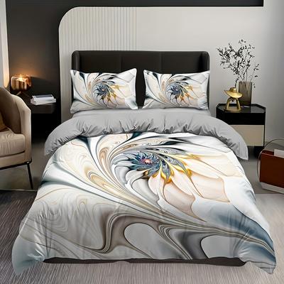 Juego de Funda Nórdica con Estampado de Mármol de Lujo Moda Juego de Ropa de Cama Suave y Cómoda Para Dormitorio Habitación de Invitados