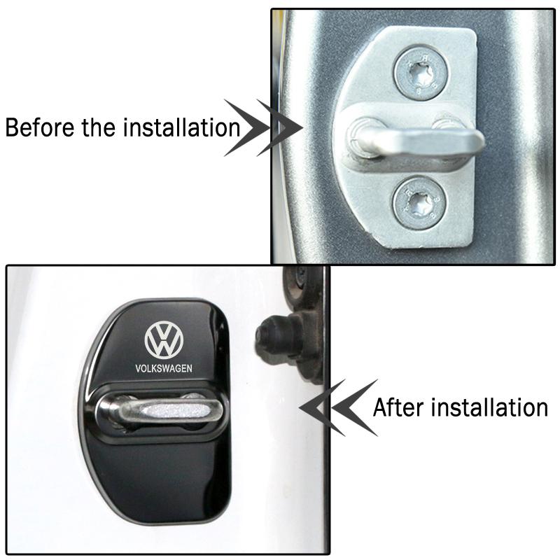Car Sticker Car Door Lock Protective Cover For Volkswagen VW GTI Polo Passat Tiguan Sharan T-ROC Touran Jetta Bora Accossories L444