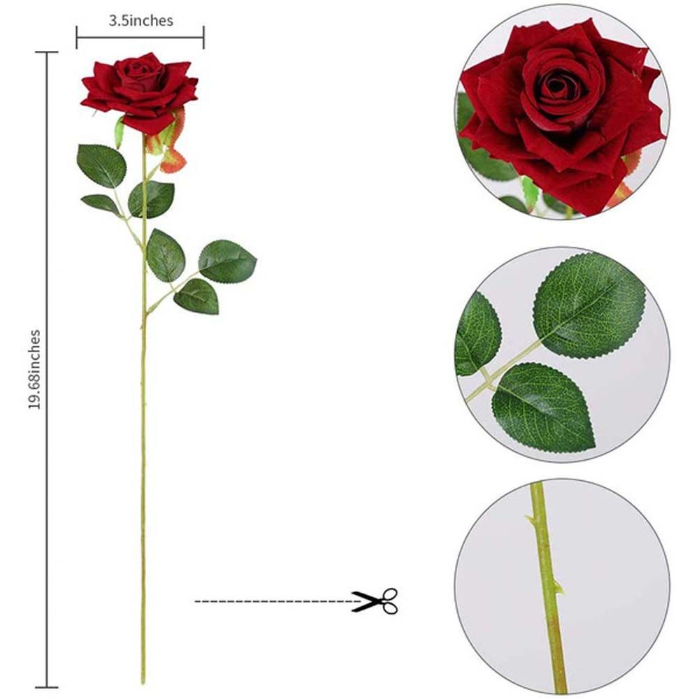 Touch Blossom Flannel Velvet Flowers DIY Bridal Bouquet Fake Flowers Wedding Decor Artificial Roses