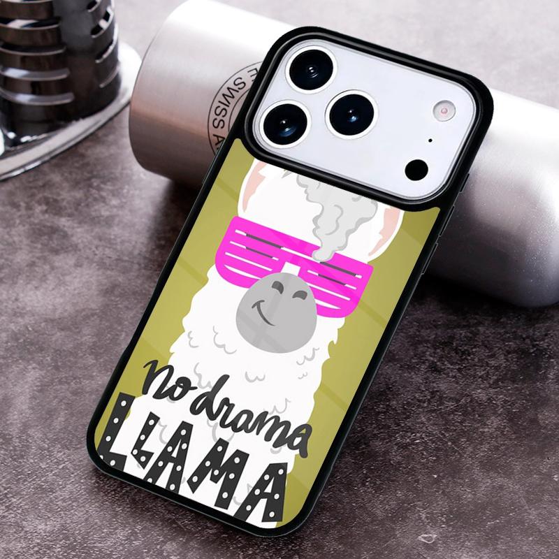 No Drama Prob Llama Lama Phone Case for iPhone 17 16 15 Pro Max Air 14 13 12 11 Plus Shockproof Capa Cover