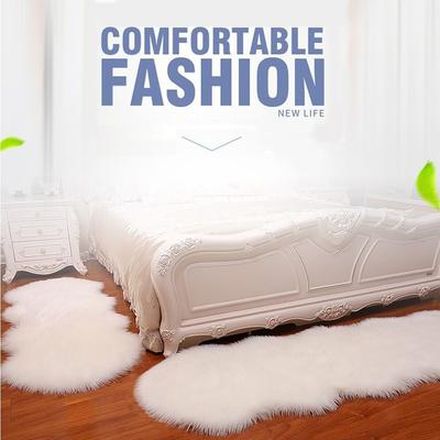Imitation Wool Washable Floor Protection Long Hair Carpet Non Slip Bedroom Mats Faux Fur Sheepskin Rug Soft Rugs