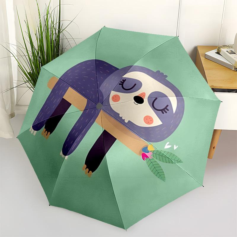 1pc Sloth Branch Automatic Folding Umbrella - 8-Rib Compact Travel Umbrella Durable & Portable for Outdoor Use, Perfect Gift for Birthdays119