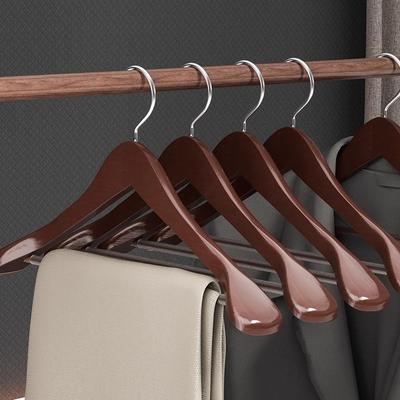 I KNOW 2PCS Wooden Shoulder Hanger 45CM for Household Supply Simple Strong Wooden Wide Hanger High Quality Heavy Wood Hanger