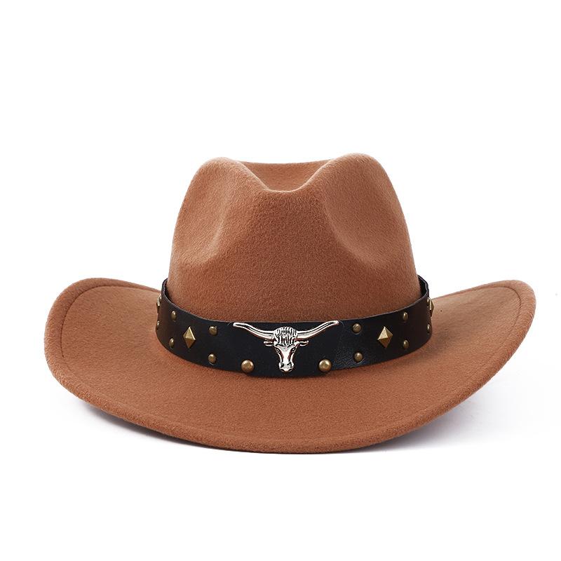 Tibetan Top Hat, Western Cowboy Hat, Tibetan Felt Hat, Cow Head, Grassland, Plateau Ethnic Style Outdoor Hat