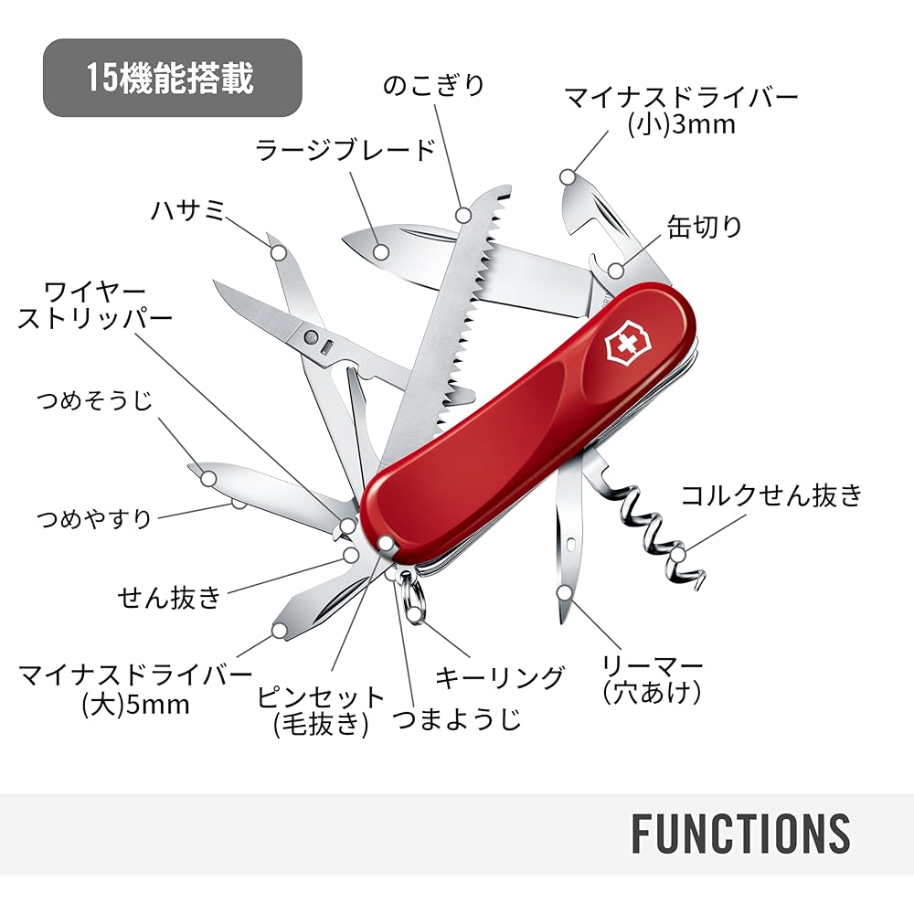Victorinox Evolution 17 Swiss Army Knife Multi-Tool with Saw and Corkscrew 13 Functions 2.3913.SE