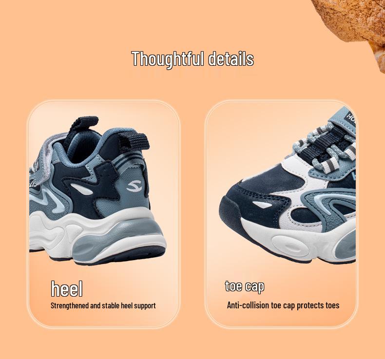 Hapi Bear Boys' Leather Velcro Sneakers - Comfy, Casual Spring & Autumn Shoes