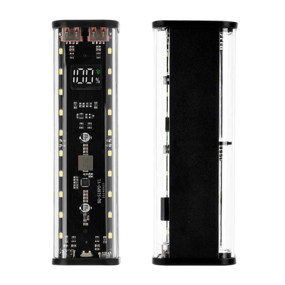 8x18650 DIY Power Bank Case 22.5W LED Light Digital Display Fast Charging Portable Removable Power Box For Huawei Xiaomi Sumsung