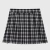 LIKK Pleated Check Skirt (Black)_L4A1-Sk07C