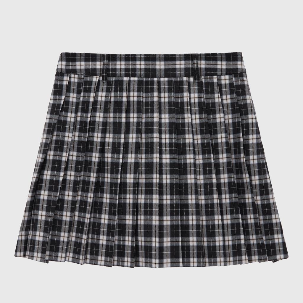 LIKK Pleated Check Skirt (Black)_L4A1-Sk07C